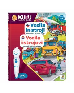 Knjiga interaktivna KUKU-Vozila i strojevi (bez olovke), za starosnu dob 3-10 godina