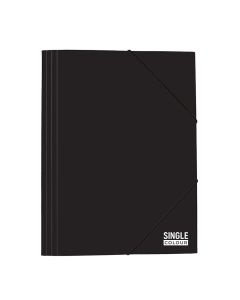 Fascikl kartonski Spree s klapnama i gumicom, 260x340 mm; crni