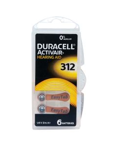 Baterija Duracell DA312, 1.4 V, baterije za slušni aparat, pakiranje 6/1