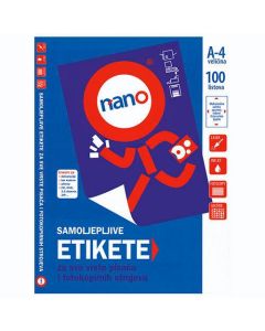 Etikete za laserske i ink-jet pisače, za registratore Nano, N-96, 192x38 mm, 100/1