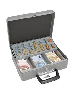 Kasa ručna Wedo s uložnicom za 137.60 eurokovanica, 30x24x9 cm, siva
