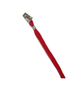 Trakica za ID karticu s metalnom kvačicom, 12 mm, crvena