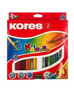 Bojice drvene Kores 24/1+šiljilo KOR100224