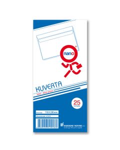 Kuverte 110x230 mm ABT PD latex, bijela, 25/1