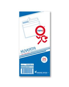 Kuverte 110x230 mm ABT PL strip, bijela, 25/1