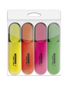 Tekstmarker Kores, Bright Liner, 0,5-5 mm, set od 4 boje, PVC etui