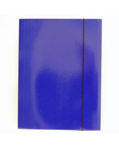 Fascikl 3 klapne s gumicom plastificirani, A4, Nano plavi