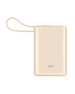 Silicon Power Powerbank CP10, 10000mAh, 20W, built in USB-C cable, USB-C+USB-A port champagne gold