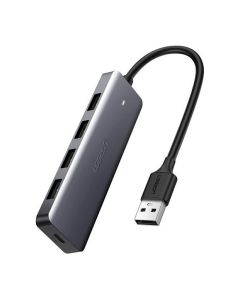 UGREEN 4-portni USB-A hub, 4xUSB-A 3.0 + USB-C, sivi