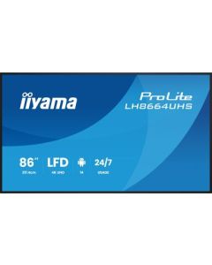 IIYAMA 86" LH8664UHS-B3AG 4K UHD (3840x2160) IPS Signage 24/7, 500 cd/m2, 1200:1, Android OS 14, iiShare, iiControl, iiSignage2