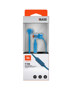 JBL T110E, in-ear slušalice s mikrofonom i upravljanjem s jednom tipkom, plave