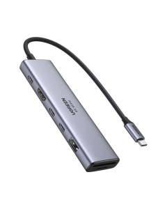UGREEN 7-portni USB-C HUB na 1xUSB-A 3.2, 2xUSB-C 3.2, 1xSD/TF čitač memorijskih kartica, 1xUSB-C za napajanje, 1x HDMI, sivi
