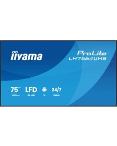 IIYAMA 75" LH7564UHS-B1AG 4K UHD (3840x2160) VA Signage 24/7, 500 cd/m2, 5000:1, Android OS 14, iiShare, iiControl, iiSignage2