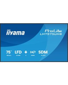 IIYAMA 75" LH7575UHS-B2AG 4K UHD (3840x2160) IPS Signage 24/7, 500 cd/m2, 1200:1, Android OS, E-Share, iiSignage2