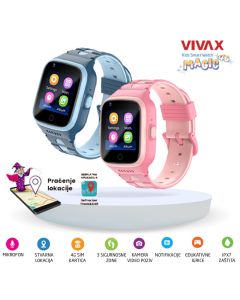 Sat Vivax Kids 4G smart watch MAGIC, 1.4" ekran, 550mAh baterija, GPS+ 4G pozicija, video poziv