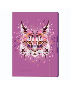 Fascikl s klapnama i gumicom, A4, sjajni karton, Herlitz Wild Animals ? Ris