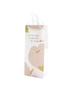 Vrećica ukrasna Spree za bocu art.75944, 13,5 x 8,5 x 33cm, mat, PP, Flowers