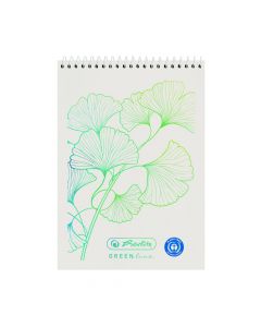 Blok za bilješke A7 50 listova karo, spirala gore, GREENline, Herlitz, ginkgo