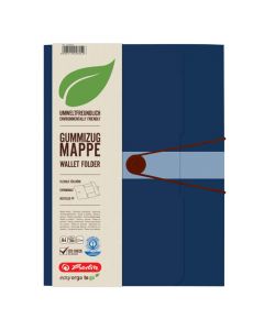 Fascikl s klapnama i gumicom, A4, rec.PP, Herlitz Easy orga to go Green, plavi