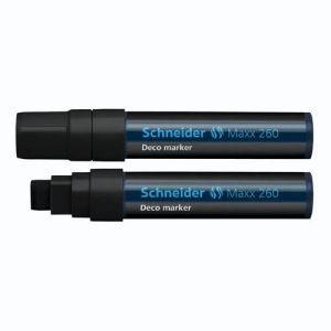 Flomaster Schneider, Deco Marker Maxx 260, tekuća kreda, 2-15 mm, crni
