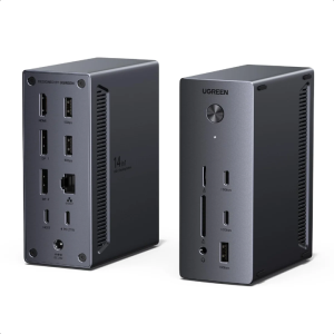 UGREEN Revodok Pro 14-u-1 USB-C, 2×DP, G-LAN, 2×USB-C (10Gbps), 2×USB-A (5Gbps)/1×USB-A (10Gbps), SD/TF, Audio, 100W PD