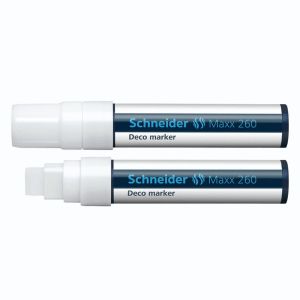 Flomaster Schneider, Deco Marker Maxx 260, tekuća kreda, 2-15 mm, bijeli