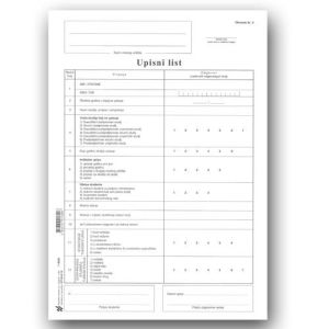 XI-9-15 UPISNI LIST (Obrazac 3); List, 21 x 29,7 cm