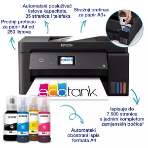 Epson EcoTank L14150 Print/Scan/Copy/Fax, A3, 38 str./min, 4.800x1.200 DPI, USB/Ethernet/WiFi/Wi-Fi Direct, touchscreen