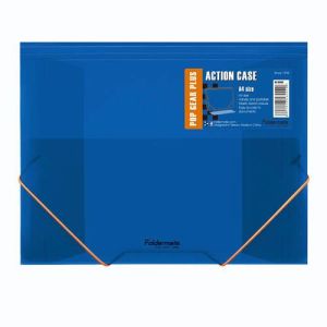 Fascikl s klapnama i gumicom PP A4, Foldermate Pop Gear Plus art.60908, plavi