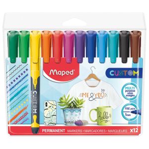 Flomaster, permanentni marker Maped Custom, 1mm, 12/1