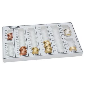 Uložnica za kovanice za Eure, 262x160x30 mm, kapacitet: EUR 125.75, svjetlosiva