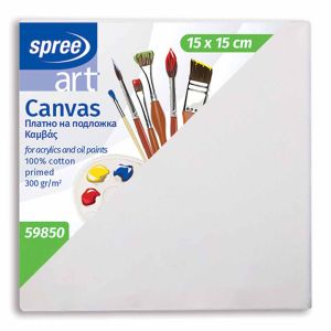 Platno slikarsko, ploča, 100 % pamuk, impregnirano, 15x15 cm, Spree