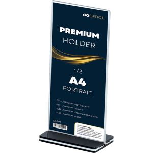 Nosač obavijesti T - A6 Premium 100X64X222 mm, na crnoj podlozi
