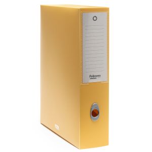 Mapa s gumbom B4 Holos 8 cm, polipropilen, dimenzija 35,5x25,5x8 cm, Fellowes, žuta