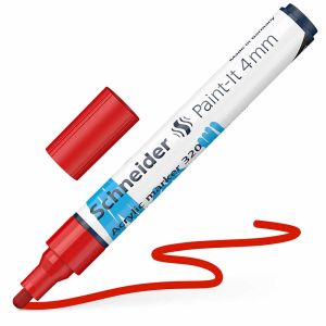 Flomaster Schneider, akrilni marker, Paint-It 340, 4 mm, crveni