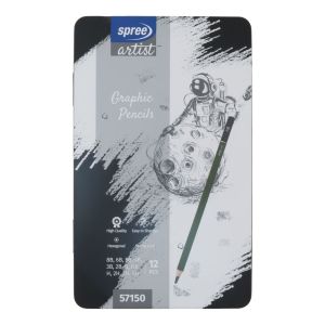 Set grafitnih olovaka Spree, 8B-5H, 12/1, u metalnoj kutiji