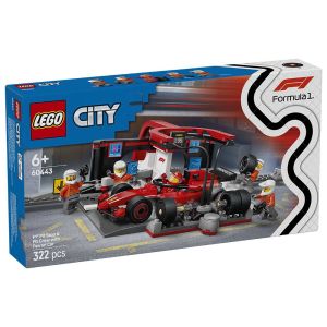 Igračka Lego City 60443, Boks i posada za F1 s autom Ferrari