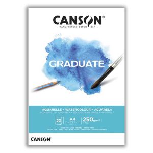 Blok slikarski A4, 250gr/20listova, Canson Graduate Watercolour