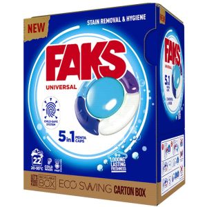Deterdžent za pranje rublja u kapsulama, Faks Universal 5 in 1 penta caps, 22/1 (22 x 21 g = 462 g)