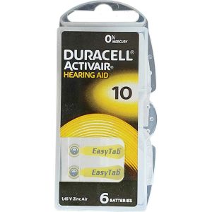 Baterija Duracell DA10/PR70, 1.4 V, baterije za slušni aparat, pakiranje 6/1