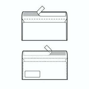 Kuverte 110x230 mm ABT PL strip, bijela