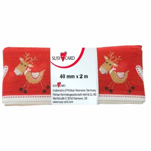 Vrpca ukrasna 2 m x 40 mm, crvena sob, Herlitz