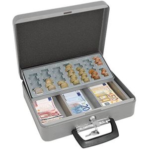 Kasa ručna Wedo s uložnicom za 137.60 eurokovanica, 30x24x9 cm, siva