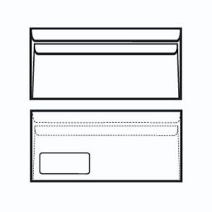 Kuverte 110x230 mm ABT PL latex, bijela