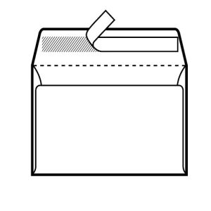 Kuverte 125x176 mm B6-BB strip, bijela