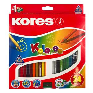 Bojice drvene Kores 24/1+šiljilo KOR100224