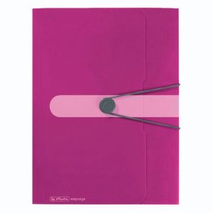 Fascikl s klapnama i gumicom PP A4, Easy orga to go, Herlitz, rozi